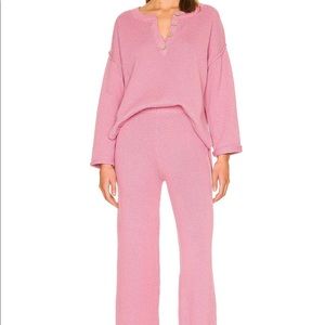 Free People Hailee Sweater Set in Pink Size Medium Rare Color 100% Cotton